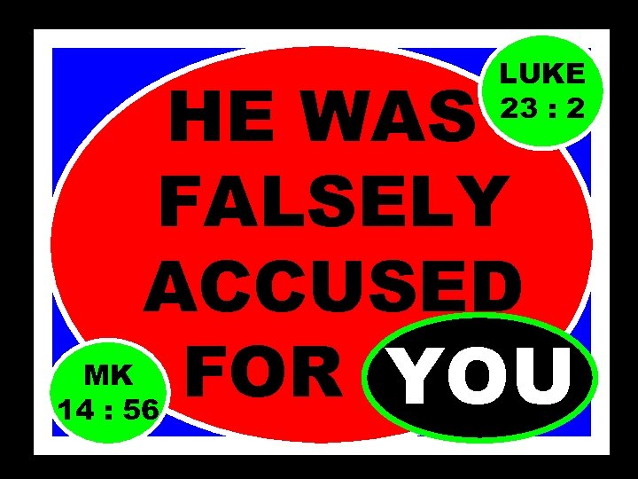LUKE 23 : 2 HE WAS FALSELY ACCUSED FOR. . . …. YOU MK