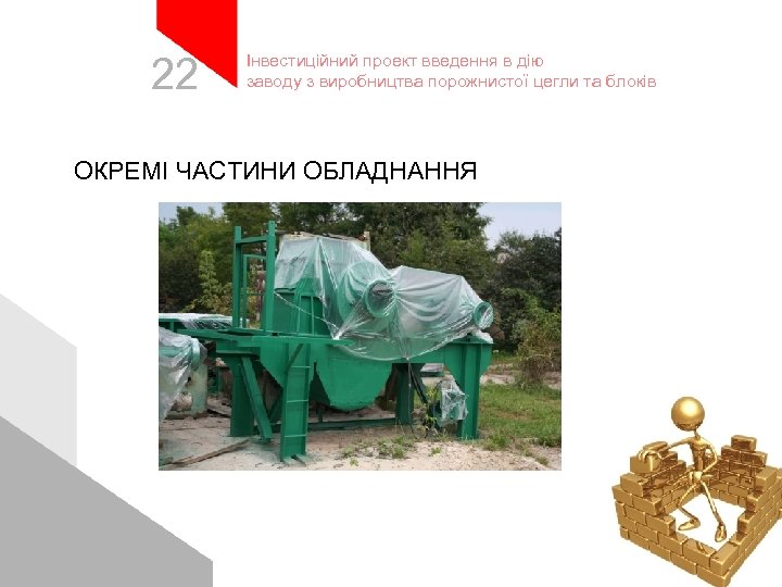 22 Інвестиційний проект введення в дію заводу з виробництва порожнистої цегли та блоків ОКРЕМІ