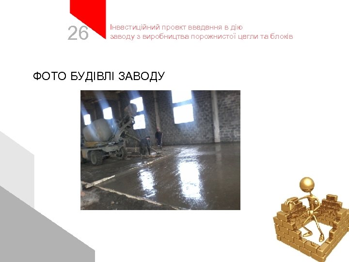 26 Інвестиційний проект введення в дію заводу з виробництва порожнистої цегли та блоків ФОТО