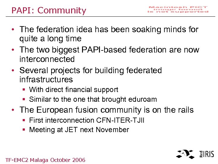 PAPI: Community • The federation idea has been soaking minds for quite a long