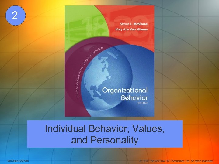 2 Individual Behavior, Values, and Personality Mc. Graw-Hill/Irwin © 2008 The Mc. Graw-Hill Companies,