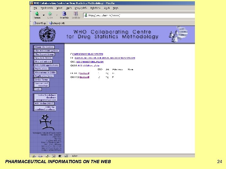 PHARMACEUTICAL INFORMATIONS ON THE WEB 24 