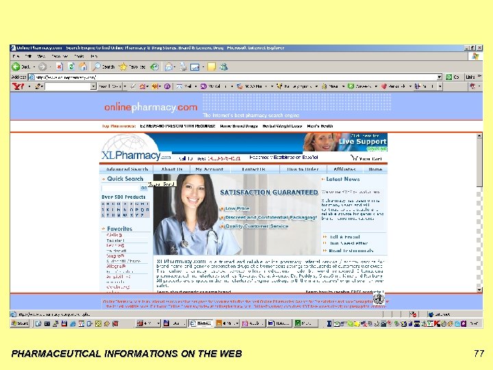 PHARMACEUTICAL INFORMATIONS ON THE WEB 77 