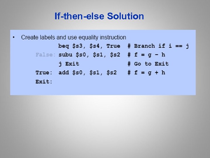 If-then-else Solution 