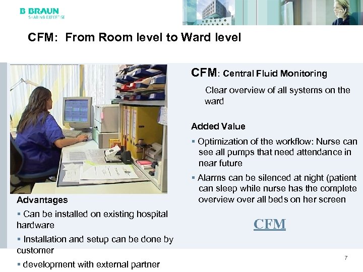 CFM: From Room level to Ward level CFM: Central Fluid Monitoring Clear overview of