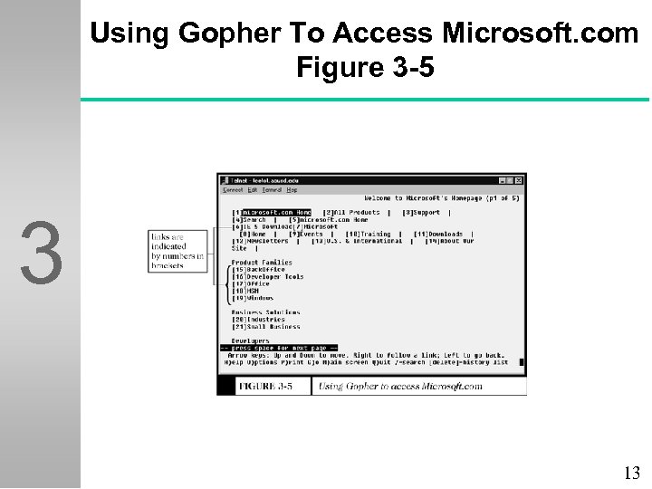 Using Gopher To Access Microsoft. com Figure 3 -5 3 13 