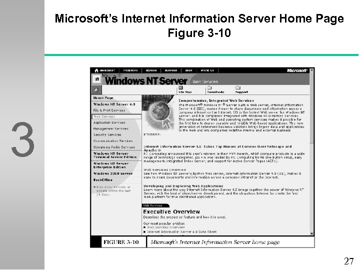 Microsoft’s Internet Information Server Home Page Figure 3 -10 3 27 