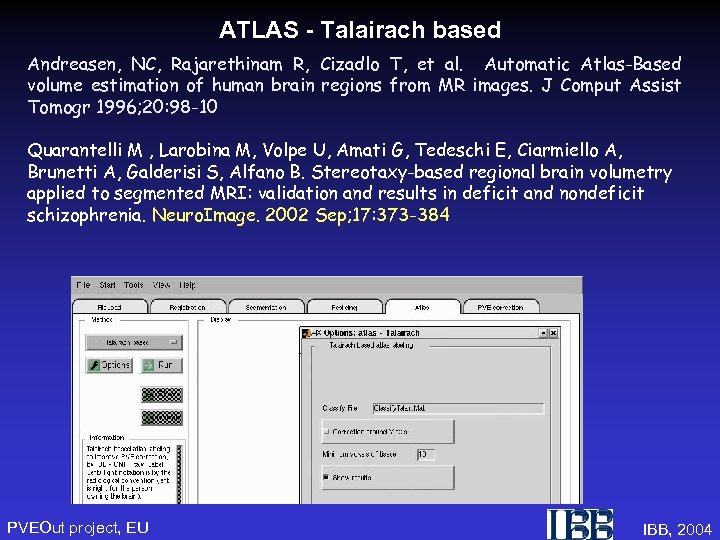 ATLAS - Talairach based Andreasen, NC, Rajarethinam R, Cizadlo T, et al. Automatic Atlas-Based