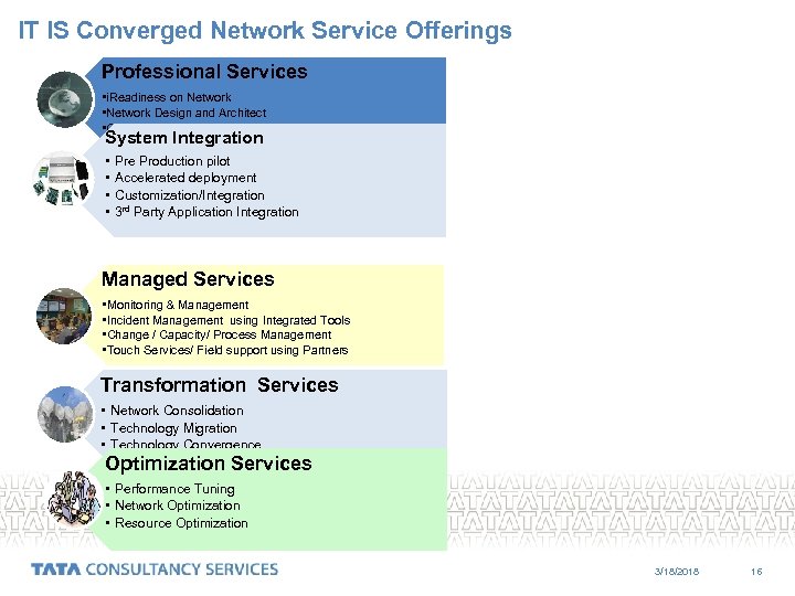 IT IS Converged Network Service Offerings Professional Services • i. Readiness on Network •