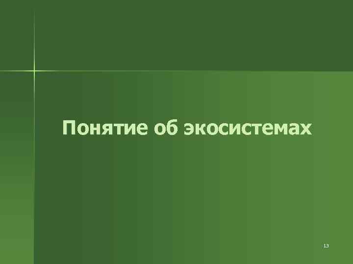 Понятие об экосистемах 13 