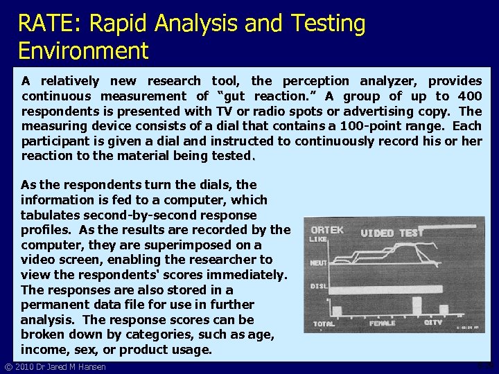 RATE: Rapid Analysis and Testing Environment A relatively new research tool, the perception analyzer,