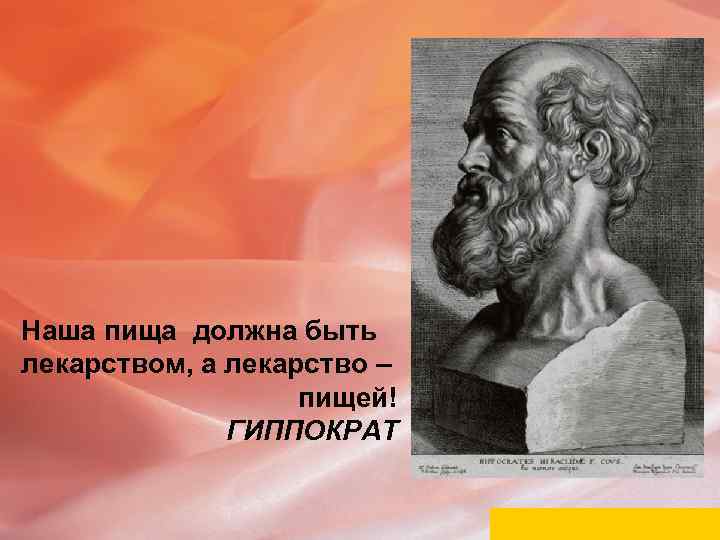 Наша пища должна быть лекарством, а лекарство – пищей! ГИППОКРАТ 