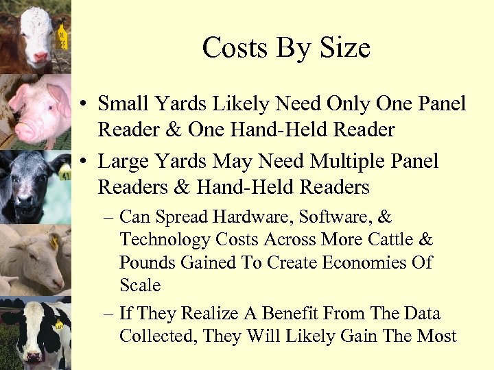 Costs By Size • Small Yards Likely Need Only One Panel Reader & One