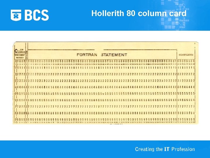 Hollerith 80 column card 