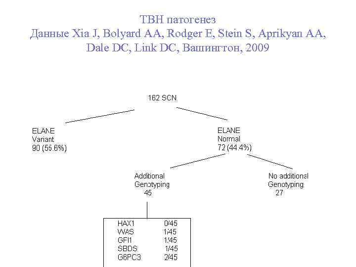 ТВН патогенез Данные Xia J, Bolyard AA, Rodger E, Stein S, Aprikyan AA, Dale
