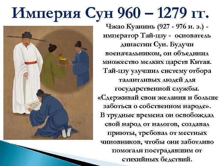 Империя Сун 960 – 1279 гг. Чжао Куанинь (927 - 976 н. э. )