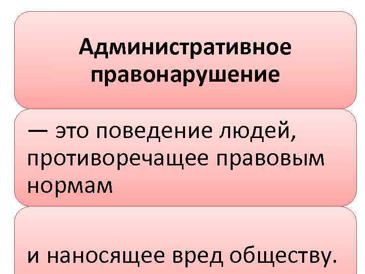 Административное правонарушение — это поведение людей, противоречащее правовым нормам и наносящее вред обществу. 