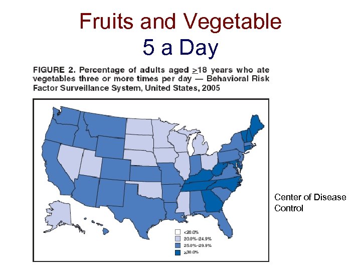 Fruits and Vegetable 5 a Day Center of Disease Control 