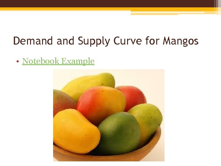 Demand Supply Curve for Mangos • Notebook Example 