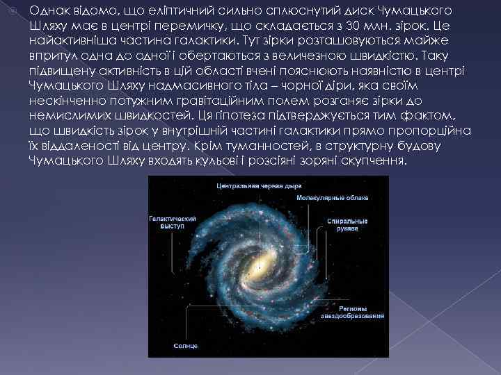  Однак відомо, що еліптичний сильно сплюснутий диск Чумацького Шляху має в центрі перемичку,