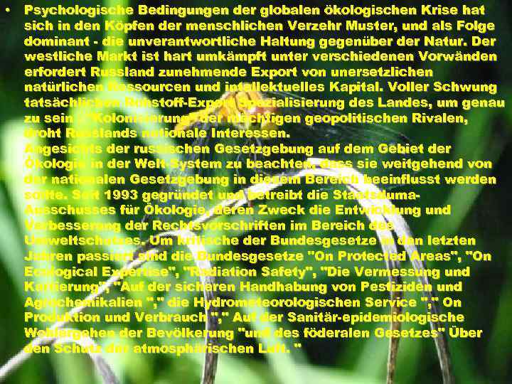  • Psychologische Bedingungen der globalen ökologischen Krise hat sich in den Köpfen der