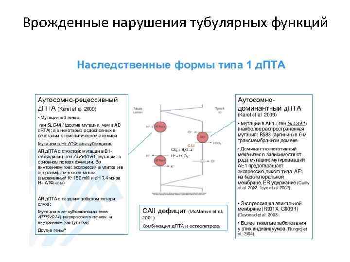 Врожденные нарушения тубулярных функций 
