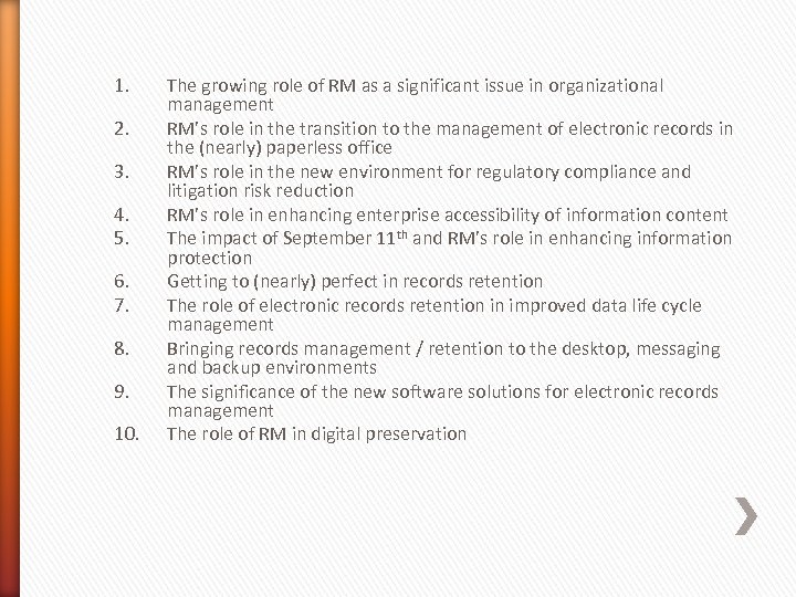 1. 2. 3. 4. 5. 6. 7. 8. 9. 10. The growing role of