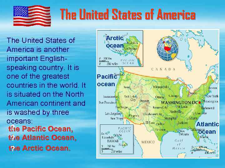 The United States of America Arctic The United States of ocean America is another