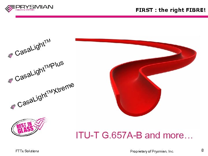 FIRST : the right FIBRE! M Cas t. T Ligh a us TM Pl