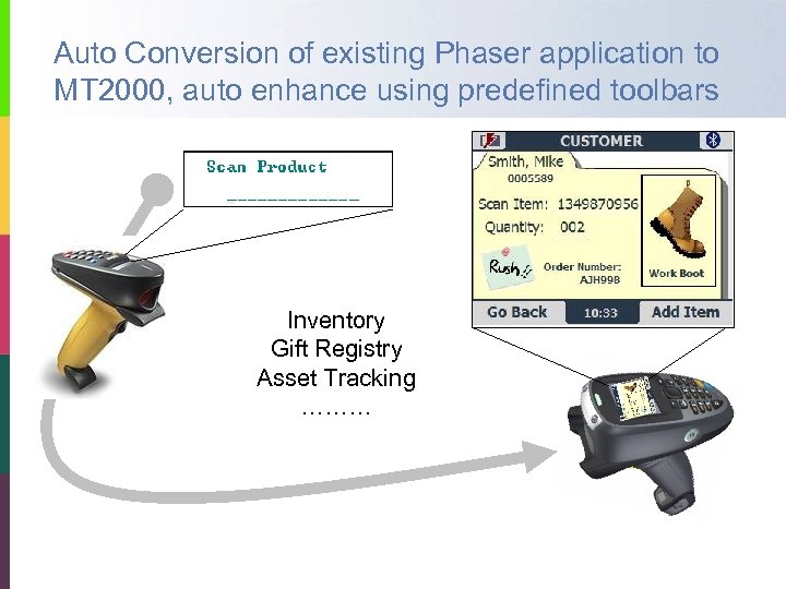 Auto Conversion of existing Phaser application to MT 2000, auto enhance using predefined toolbars