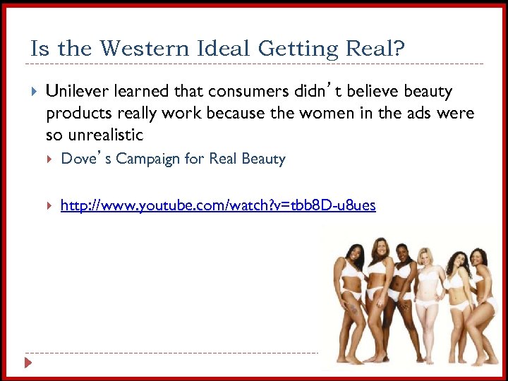 Is the Western Ideal Getting Real? Unilever learned that consumers didn’t believe beauty products