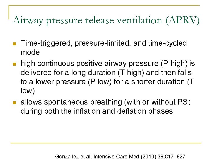 Modes of Mechanical Ventilation Fellow s conference December 7