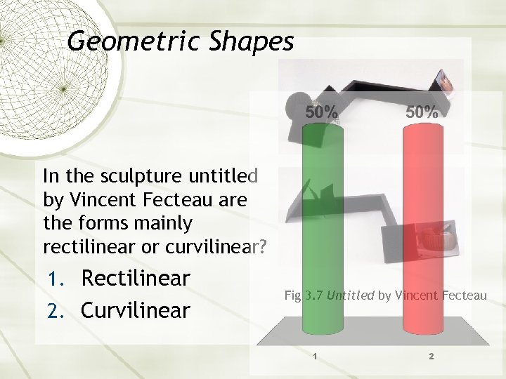 Geometric Shapes In the sculpture untitled by Vincent Fecteau are the forms mainly rectilinear