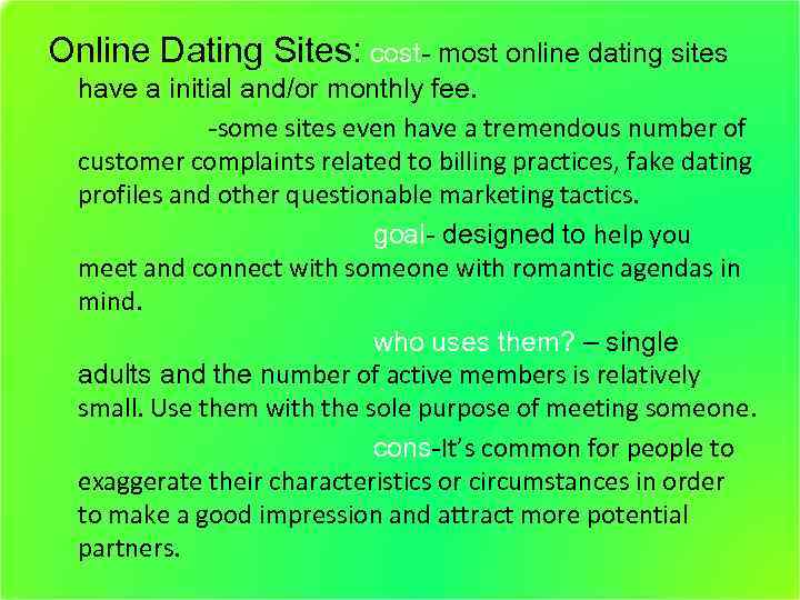 Online Dating Site Costs