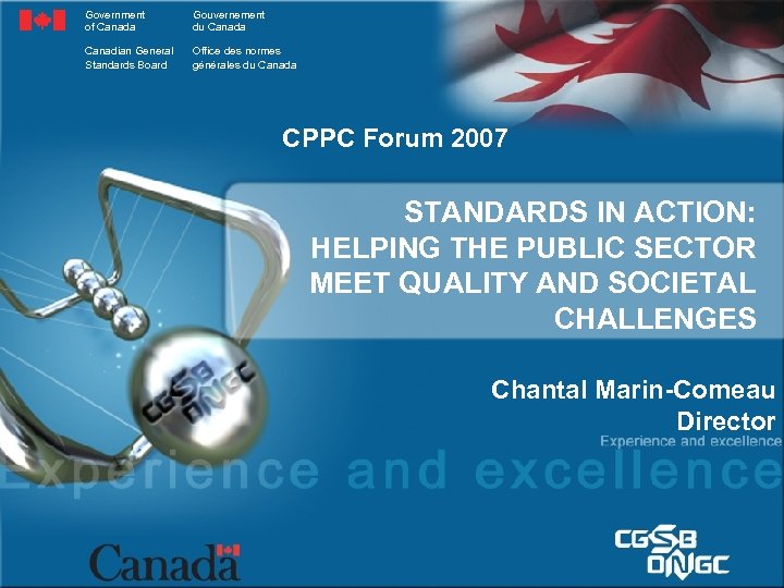 Government of Canada Gouvernement du Canada Canadian General Standards Board Office des normes générales