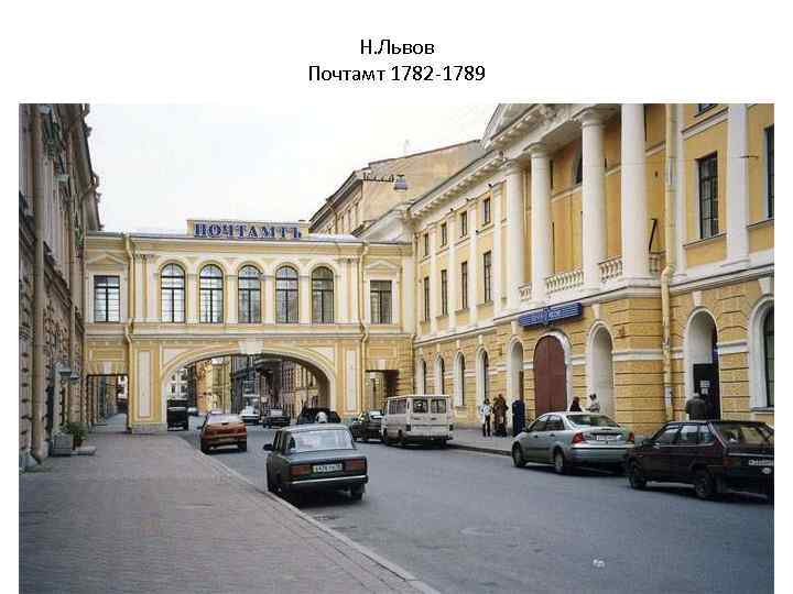 Н. Львов Почтамт 1782 -1789 
