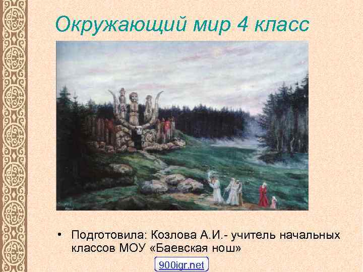 Окружающий мир 4 класс • Подготовила: Козлова А. И. - учитель начальных классов МОУ