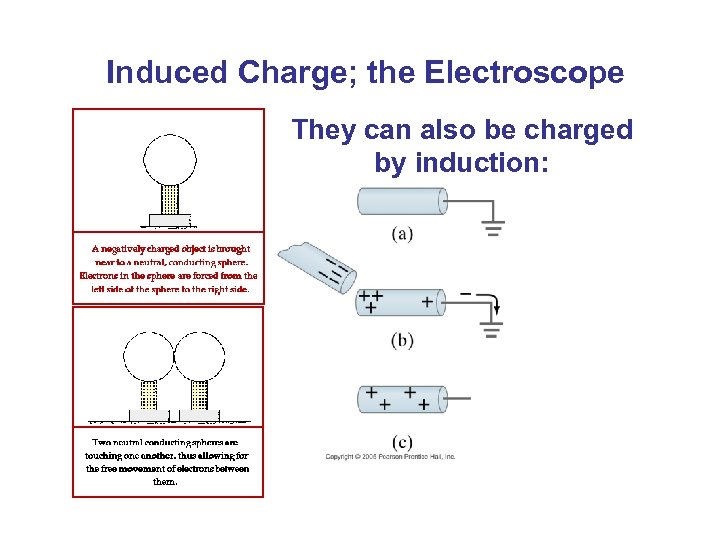 Induced Charge; the Electroscope They can also be charged by induction: 
