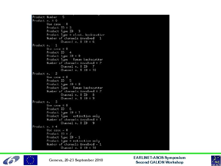 Geneva, 20 -23 September 2010 EARLINET-ASOS Symposium Second GALION Workshop 
