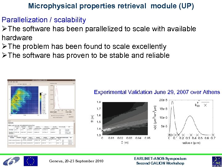 Microphysical properties retrieval module (UP) Parallelization / scalability ØThe software has been parallelized to