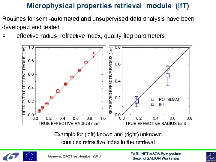 Microphysical properties retrieval module (If. T) Routines for semi-automated and unsupervised data analysis have
