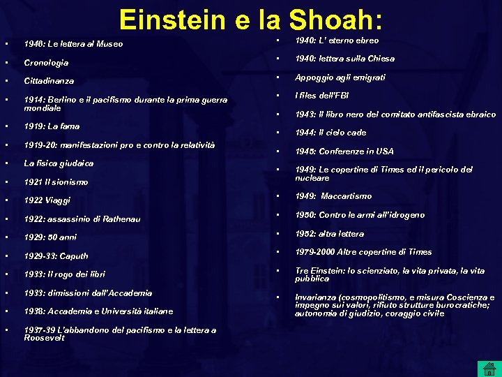 Einstein e la Shoah: • 1946: Le lettera al Museo • 1940: L’ eterno