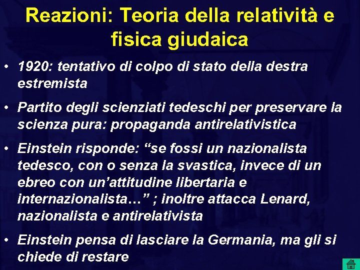 Reazioni: Teoria della relatività e fisica giudaica • 1920: tentativo di colpo di stato