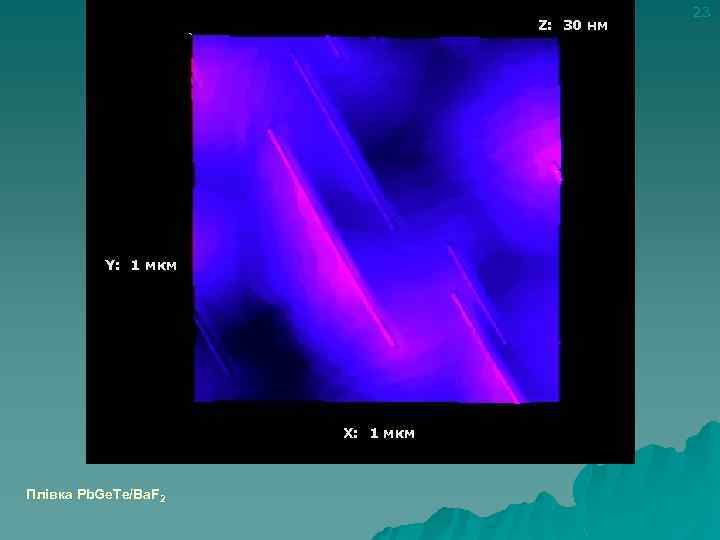 Z: 30 нм Y: 1 мкм X: 1 мкм Плівка Pb. Ge. Te/Ba. F
