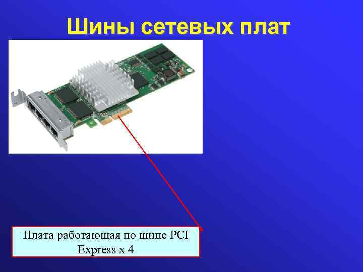 Шины сетевых плат Плата работающая по шине PCI Express x 4 