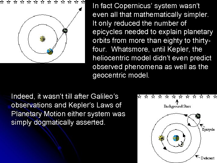 In fact Copernicus’ system wasn’t even all that mathematically simpler. It only reduced the
