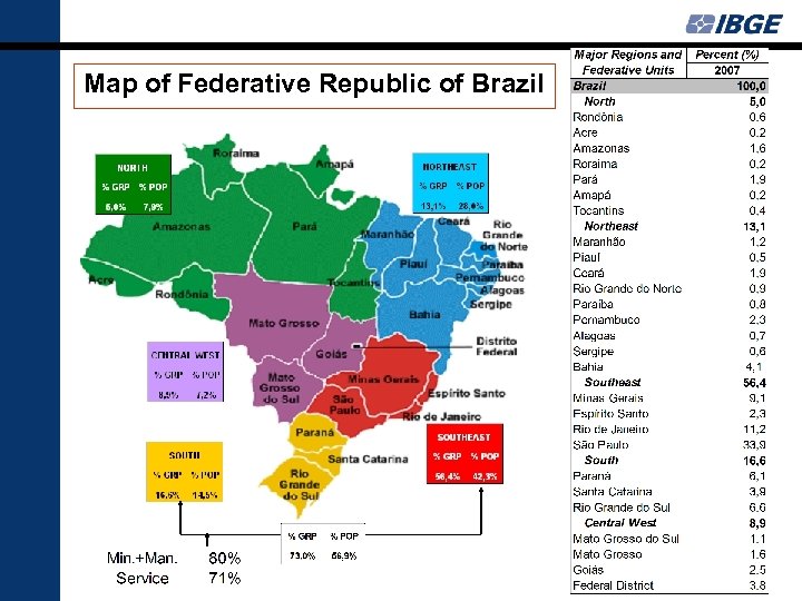 Map of Federative Republic of Brazil 