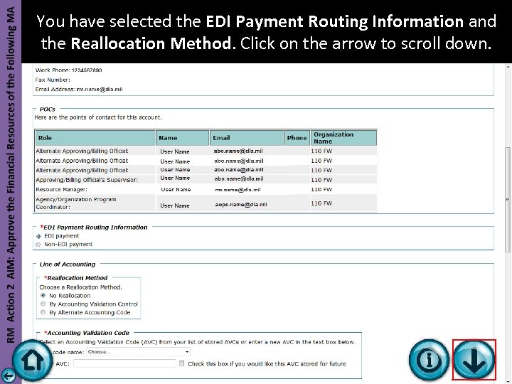 You have selected the EDI Payment Routing Information and the Reallocation Method. Click on