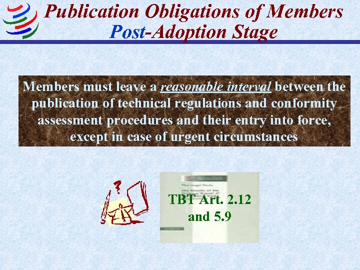 Publication Obligations of Members Post-Adoption Stage Members must leave a reasonable interval between the