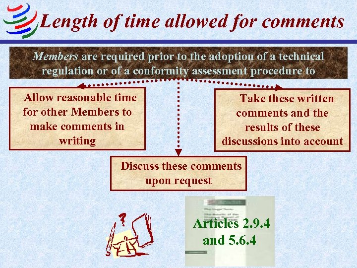 Length of time allowed for comments Members are required prior to the adoption of